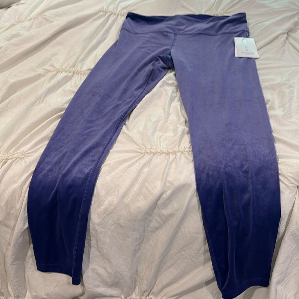 Athleta purple velvet leggings NWT